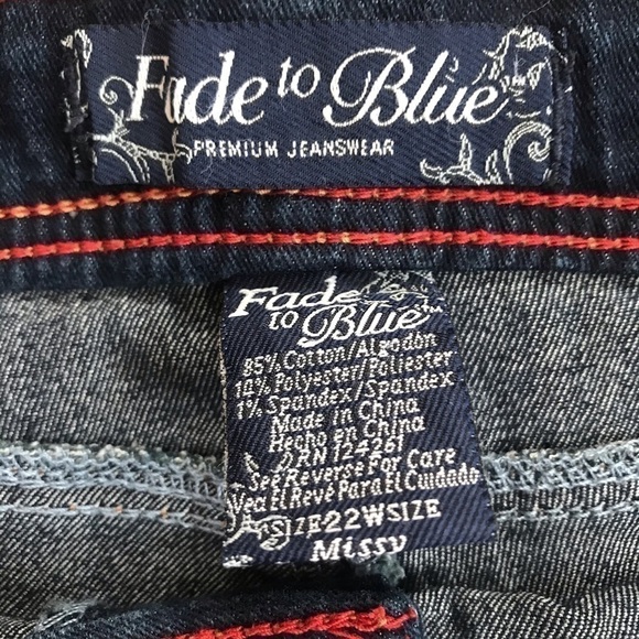 FADE to Blue stretch denim cut offs plus size 22W - Picture 5 of 10